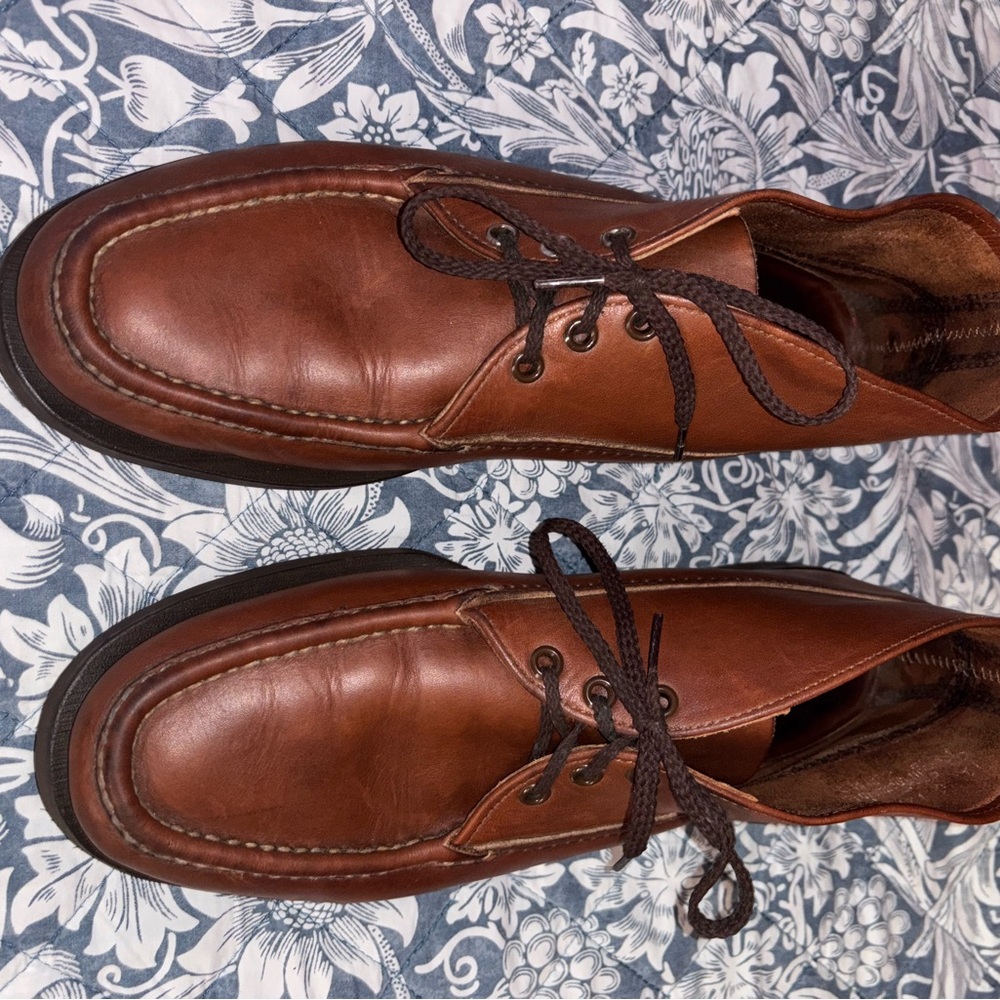 Russell Moccasins brown leather boots